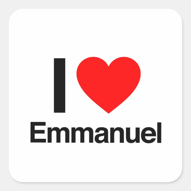 i love emmanuel square sticker (Front)