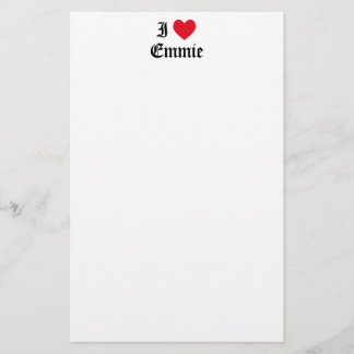 I Love Emmie Stationery