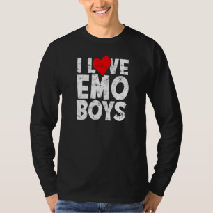 I Love Emo Boys Heart Cute Charming Men Women Hea T-Shirt