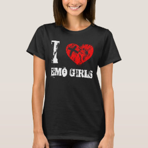 I love emo boys, I love emo girls - Funny Emo Goth T-Shirt