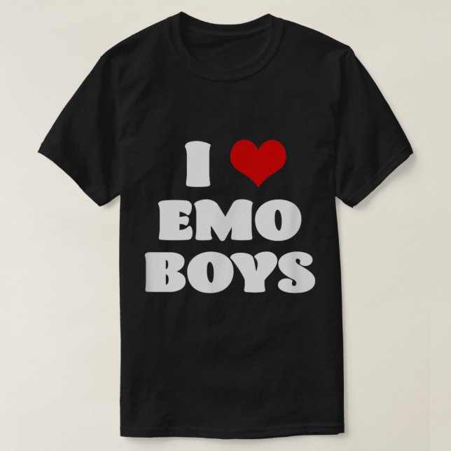 I Love Emo Boys Shirt I Heart Emo Boys  (Design Front)