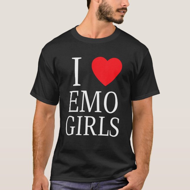 I Love Emo Girls I Heart Emo Girls 3 T-Shirt (Front)