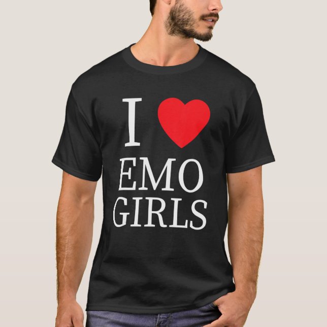 I Love Emo Girls I Heart Emo Girls 4 T-Shirt (Front)