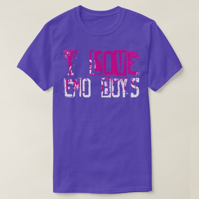 I love emo girls I love emo boys Funny Emo Goth ma T-Shirt (Design Front)