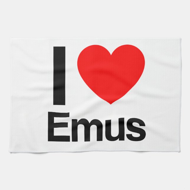 i love emus tea towel (Horizontal)