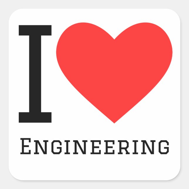 I love engineering  square sticker (Front)