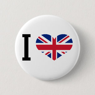 I love England 6 Cm Round Badge