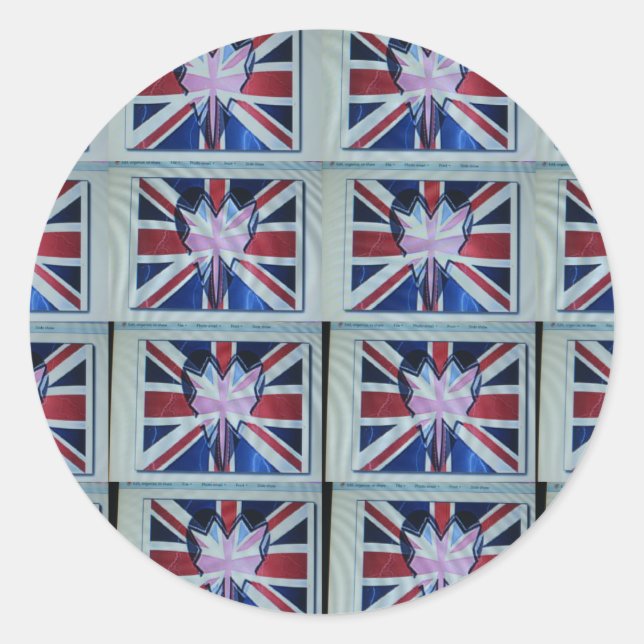 I Love England Art Print Classic Round Sticker (Front)