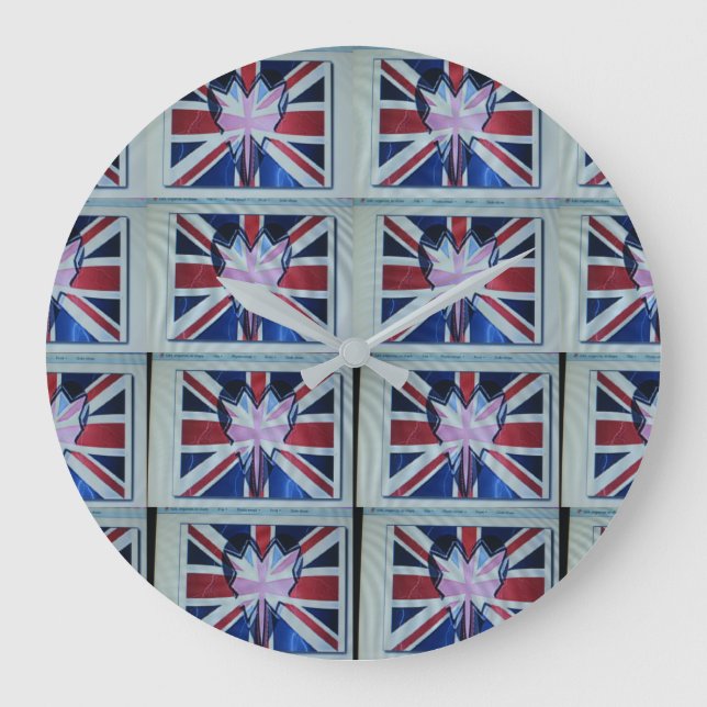 I Love England Art Print Large Clock (Front)