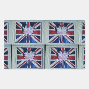 I Love England Art Print Rectangular Sticker
