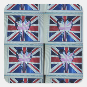 I Love England Art Print Square Sticker