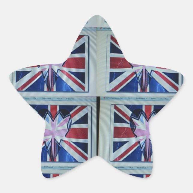 I Love England Art Print Star Sticker (Front)