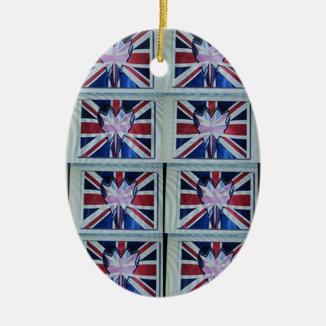 I love England.png Ceramic Tree Decoration (Front)