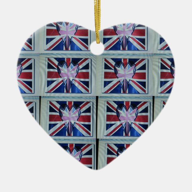I love England.png Ceramic Tree Decoration (Front)