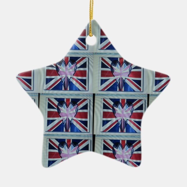 I love England.png Ceramic Tree Decoration (Front)