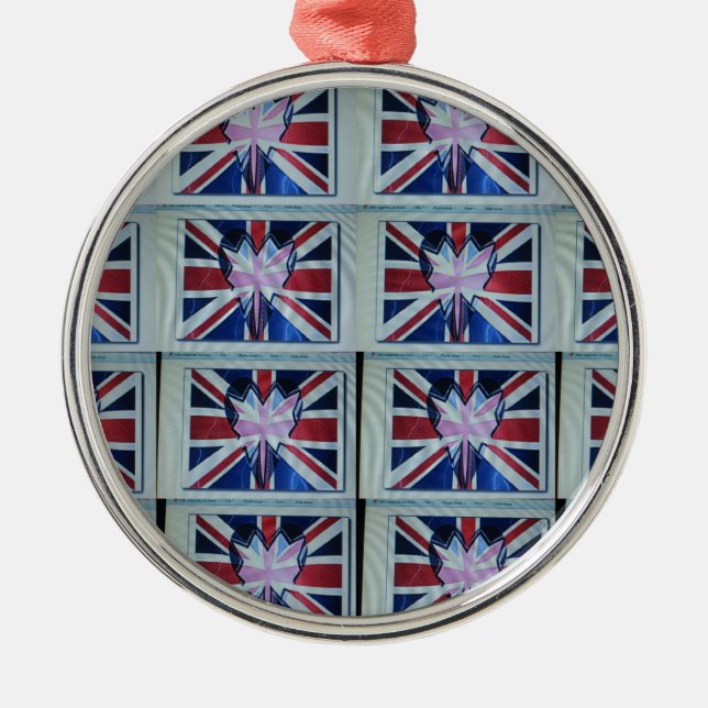 I love England.png Metal Tree Decoration (Front)