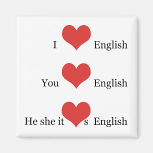 I love English Grammar TESOL ESL Teacher Student Magnet