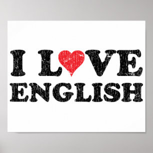 I Love English Poster
