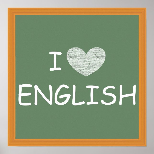 I Love English Poster (Front)