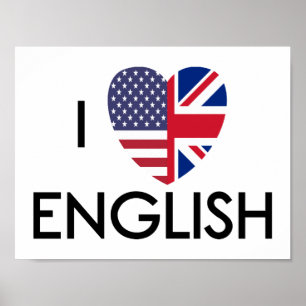 I Love English Poster. Poster