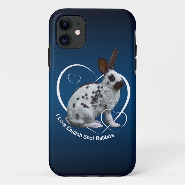 I Love English Rabbits iPhone 5 Case (Blue/Black) (Back)