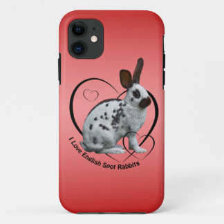 I Love English Rabbits iPhone 5 Case (Pink/Red)