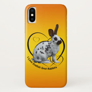 I Love English Rabbits iPhone X Case (Sunburst)