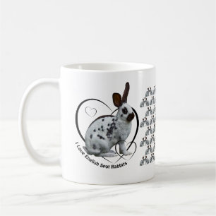 I Love English Spot Rabbits Mug