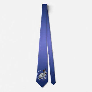 I Love English Spot Rabbits Tie Dbl Side (Blue)