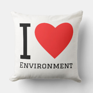 I love environment square sticker cushion