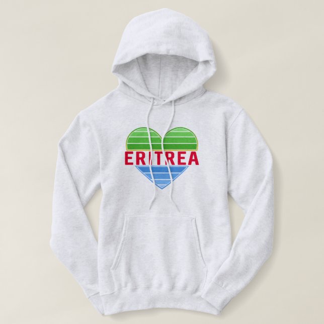 I Love Eritrea, Eritrean Heart Hoodie (Design Front)