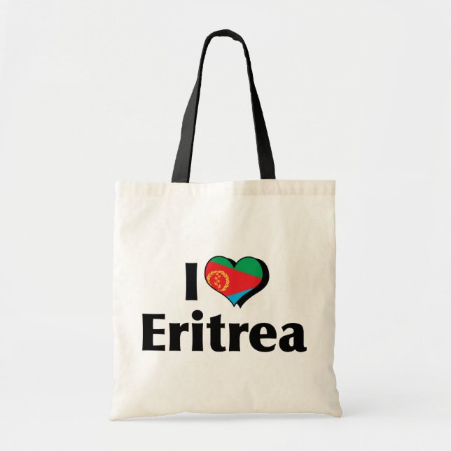 I Love Eritrea Flag Tote Bag (Front)