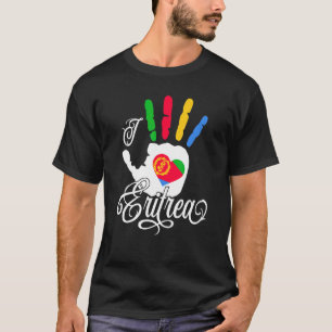 I Love Eritrea With Eritrean Flag In A Heart Hand  T-Shirt
