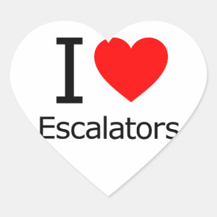 I Love Escalators Heart Sticker