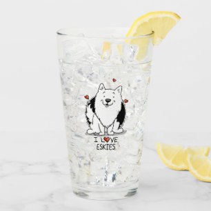 I Love Eskies (I Love American Eskimo Dogs) - Cute Glass