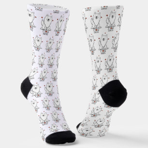 I Love Eskies (I Love American Eskimo Dogs) - Cute Socks