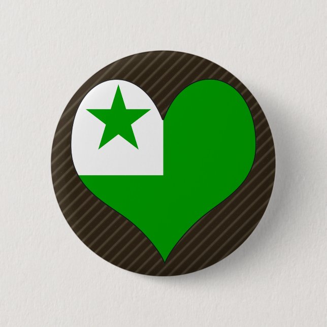 I Love Esperanto 6 Cm Round Badge (Front)