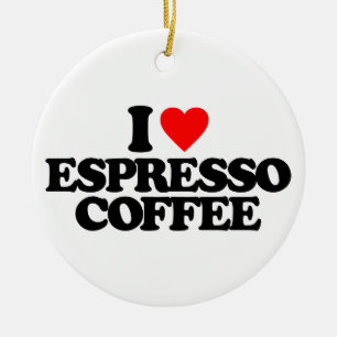 I LOVE ESPRESSO COFFEE CERAMIC TREE DECORATION