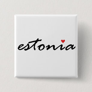 I love Estonia 15 Cm Square Badge