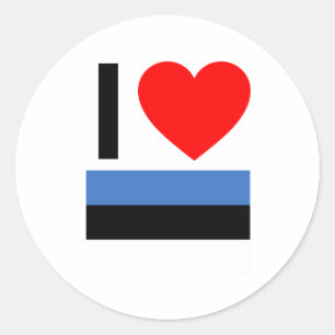 i love estonia classic round sticker