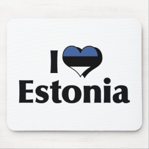 I Love Estonia Flag Mouse Mat