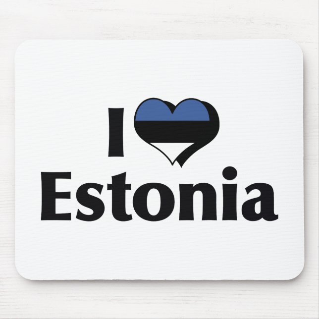 I Love Estonia Flag Mouse Mat (Front)