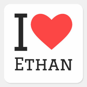 I love ethan square sticker
