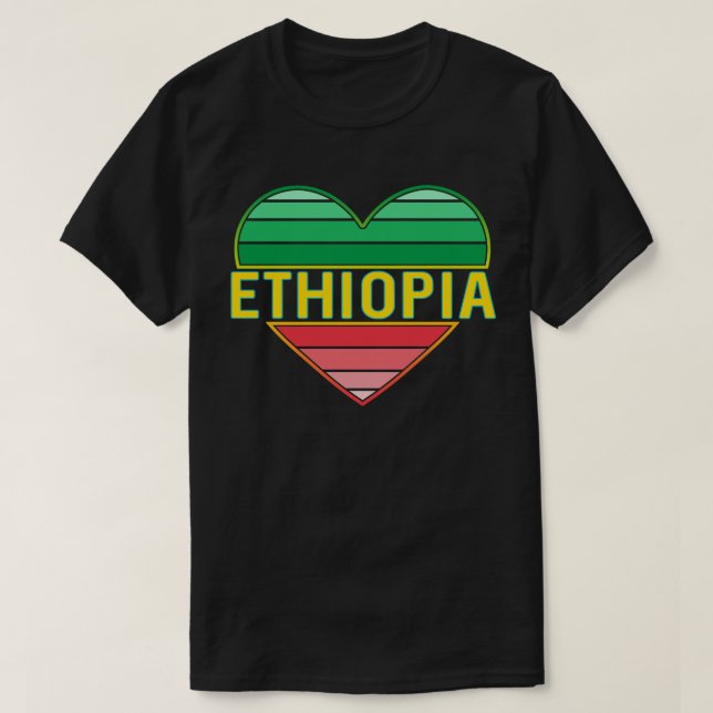 I Love Ethiopia, Ethiopian Heart T-Shirt (Design Front)