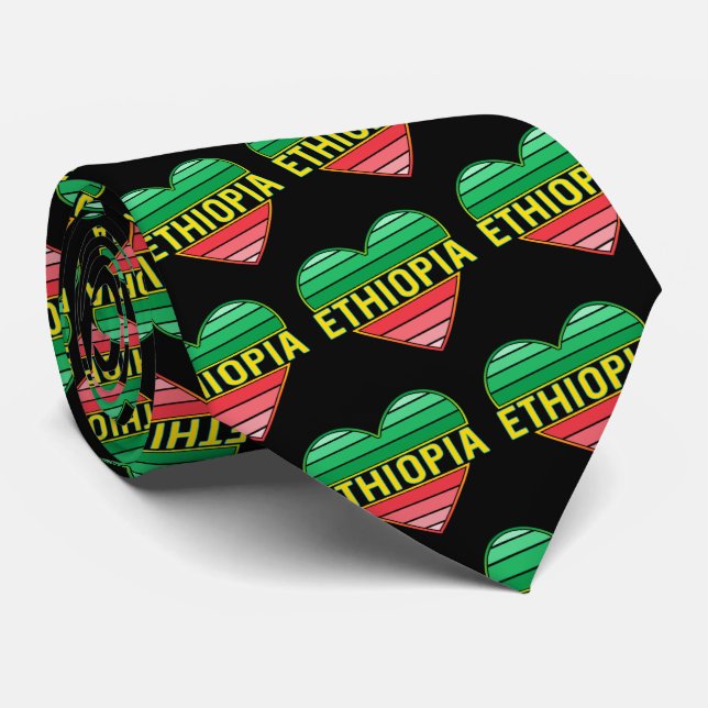 I Love Ethiopia, Ethiopian Heart Tie (Rolled)