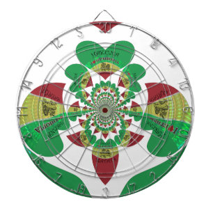 I Love Ethiopia Kaleidoscope – Heartfelt Rasta Art Dartboard