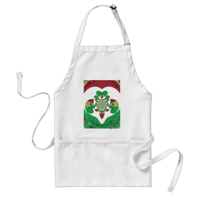 I Love Ethiopia Kaleidoscope – Heartfelt Rasta Art Standard Apron (Front)