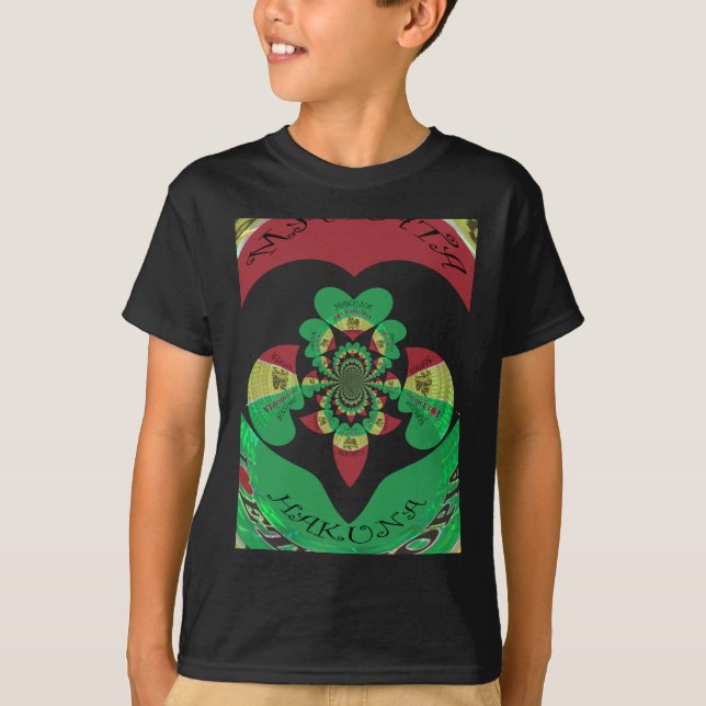 I Love Ethiopia Kaleidoscope – Heartfelt Rasta Art T-Shirt (Front)