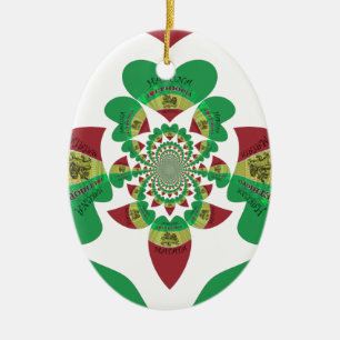 I love Ethiopia Lovely Hearts Colours Ceramic Tree Decoration