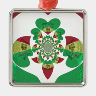 I love Ethiopia Lovely Hearts Colours Metal Tree Decoration